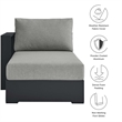 Pemberly Row Modern Modular Left-Facing Chaise Lounge in Gray
