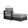 Pemberly Row Modern Modular Left-Facing Chaise Lounge in Gray
