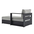Pemberly Row Modern Modular Right-Facing Chaise Lounge in Gray