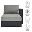 Pemberly Row Modern Modular Right-Facing Chaise Lounge in Gray
