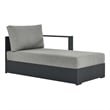 Pemberly Row Modern Modular Right-Facing Chaise Lounge in Gray