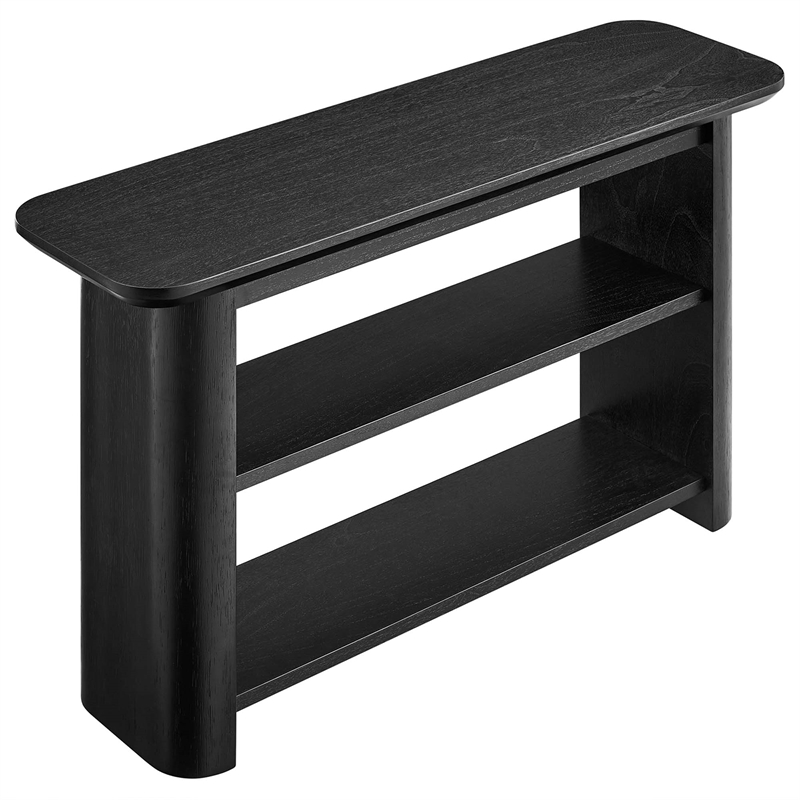 Pemberly Row Modern / Contemporary Wood Console Table in Black