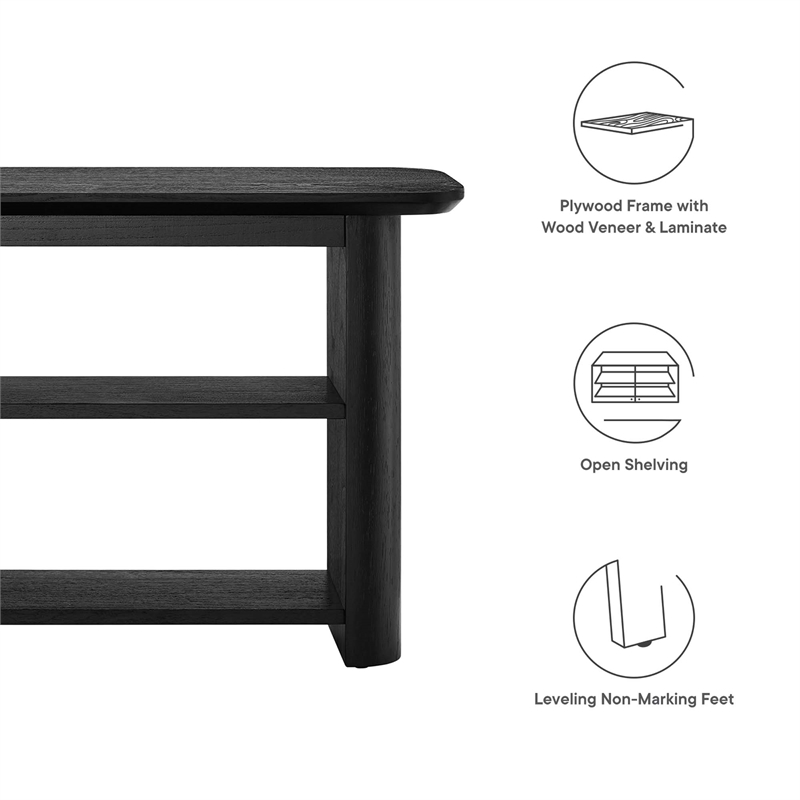 Pemberly Row Modern / Contemporary Wood Console Table in Black