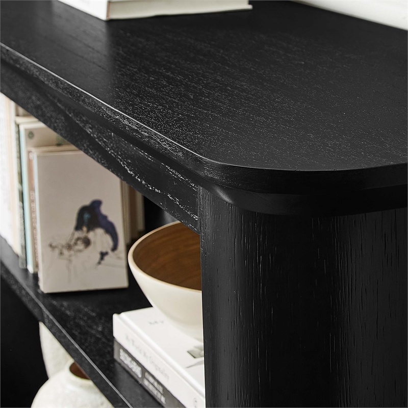 Pemberly Row Modern / Contemporary Wood Console Table in Black