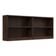 Pemberly Row Engineered Wood Small 2 Bookshelf Bookcase Set Black Walnut