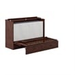 Pemberly Row Queen Wood Murphy Bed Chest w/ Mattress & Built-in Charger - Walnut