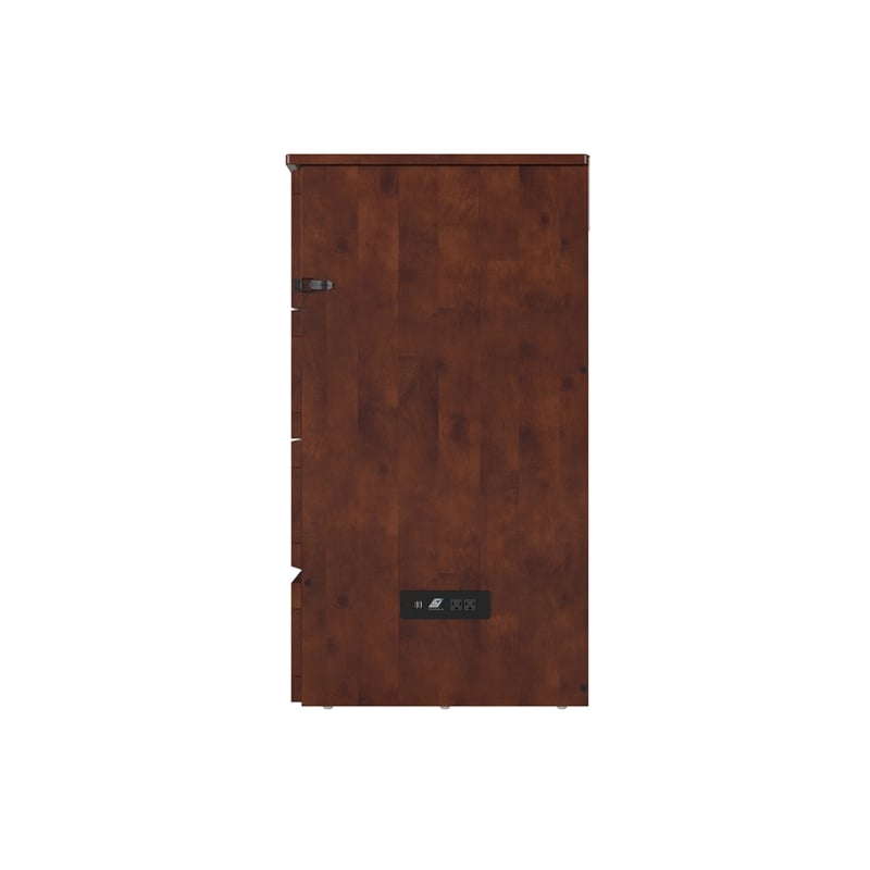 Pemberly Row Queen Wood Murphy Bed Chest w/ Mattress & Built-in Charger - Walnut
