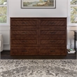Pemberly Row Queen Wood Murphy Bed Chest w/ Mattress & Built-in Charger - Walnut