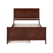 Pemberly Row Portland Queen Wood Platform Bed  & Trundle in Walnut