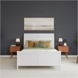 Pemberly Row Valencia Queen Low Profile Wood Platform Bed  in White
