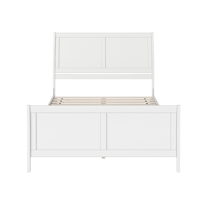 Pemberly Row Valencia Queen Low Profile Wood Platform Bed  in White