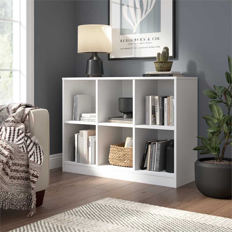 Pemberly Row Universal 6 Cube Organizer Storage Shelf in White - Engineered Wood