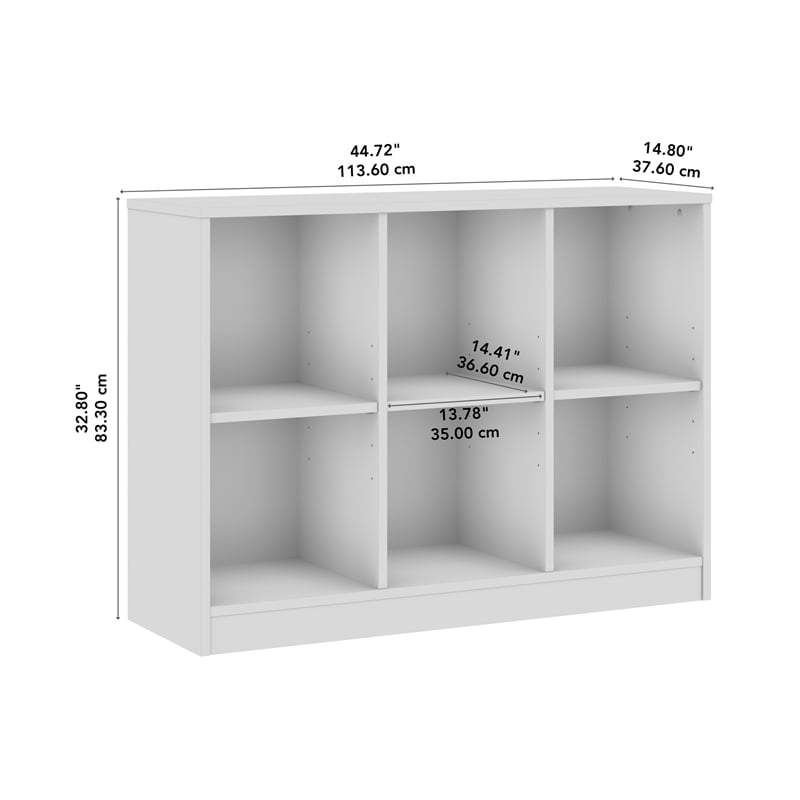 Pemberly Row Universal 6 Cube Organizer Storage Shelf in White - Engineered Wood