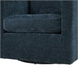Pemberly Row Modern Navy Blue Fabric Swivel Barrel Accent Chair