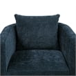 Pemberly Row Modern Navy Blue Fabric Swivel Barrel Accent Chair