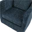 Pemberly Row Modern Navy Blue Fabric Swivel Barrel Accent Chair