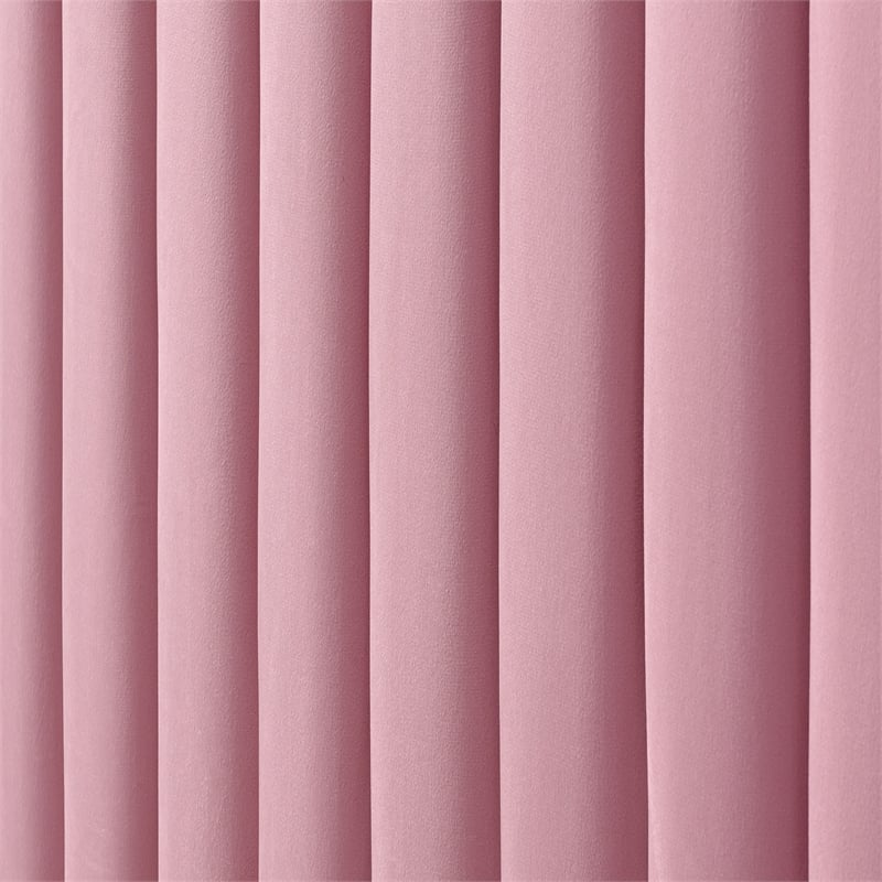 Pemberly Row Modern Velvet Upholstered Queen Platform Bed in Pink