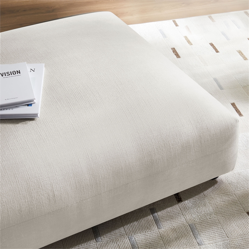 Pemberly Row Contemporary Wood Modular Square Ottoman in Light Gray