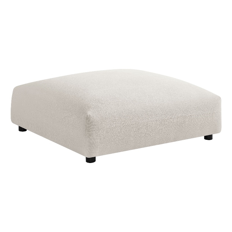 Pemberly Row Contemporary Wood Modular Square Ottoman in Light Gray