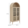 Pemberly Row Modern Arched Storage Display Cabinet in Light Oak