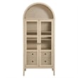 Pemberly Row Modern Arched Storage Display Cabinet in Light Oak