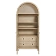 Pemberly Row Modern Arched Storage Display Cabinet in Light Oak