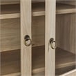Pemberly Row Modern Arched Storage Display Cabinet in Light Oak