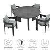 Pemberly Row Modern / Contemporary Dining Set in Gray Finish