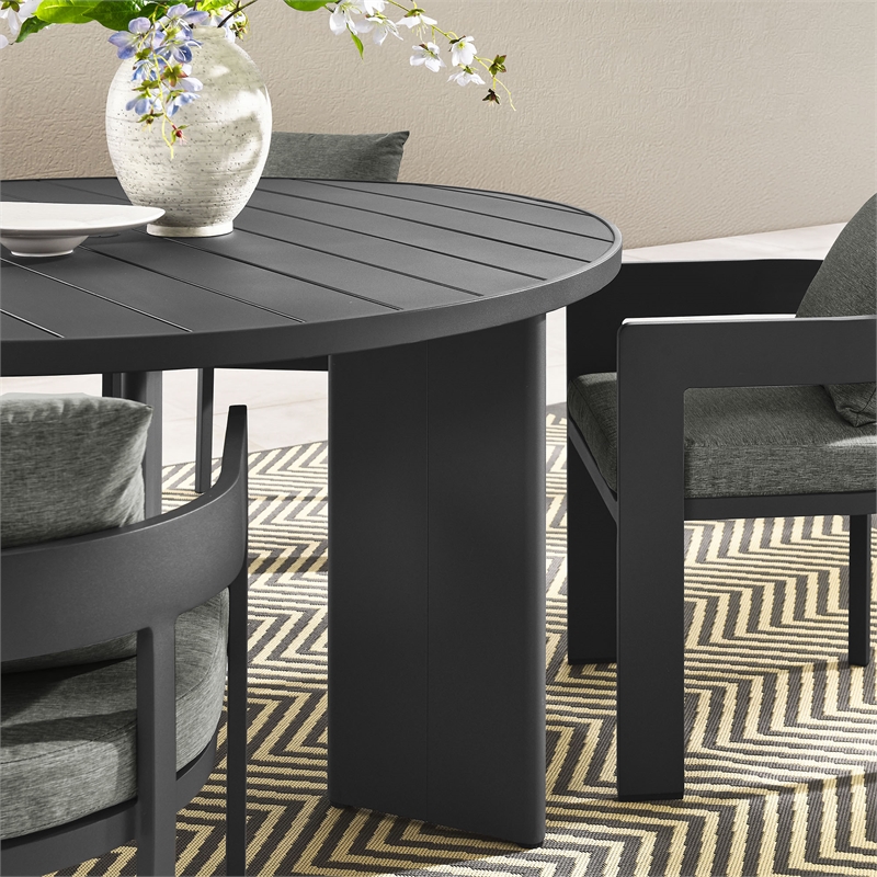 Pemberly Row Modern / Contemporary Dining Set in Gray Finish