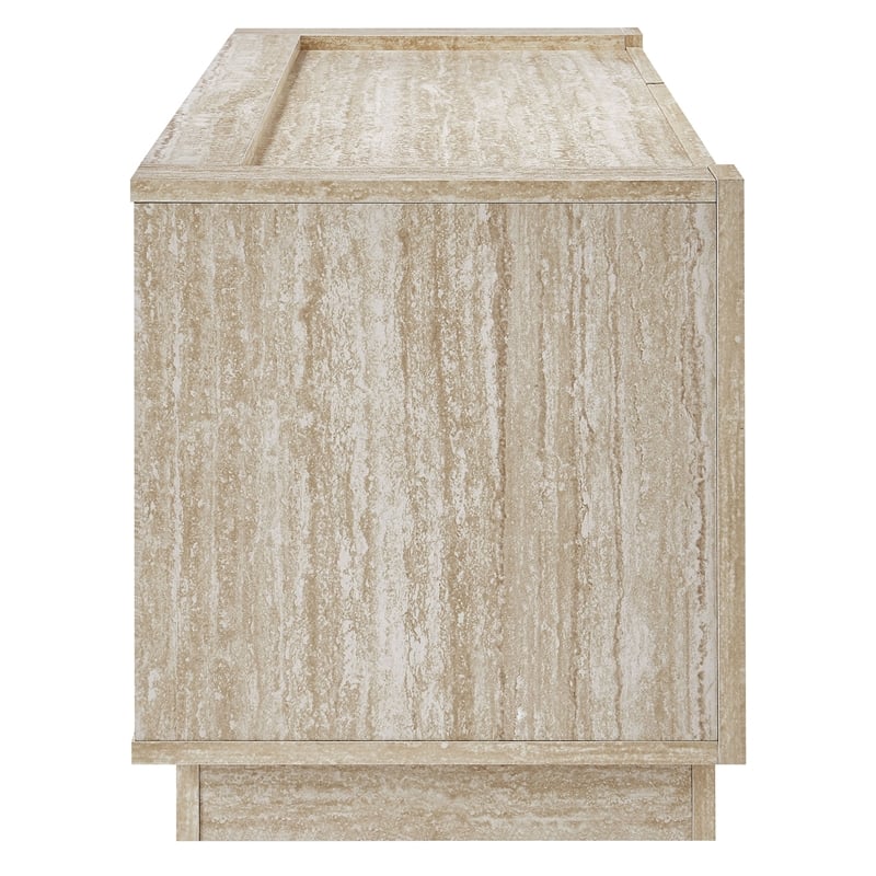 Pemberly Row Modern / Contemporary Wood TV Stand in Travertine
