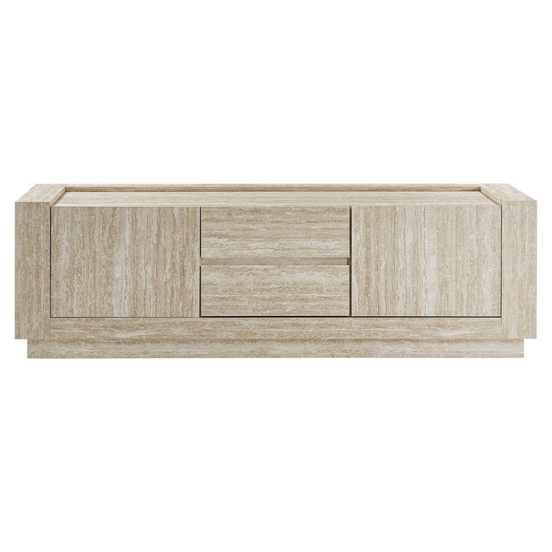 Pemberly Row Modern / Contemporary Wood TV Stand in Travertine