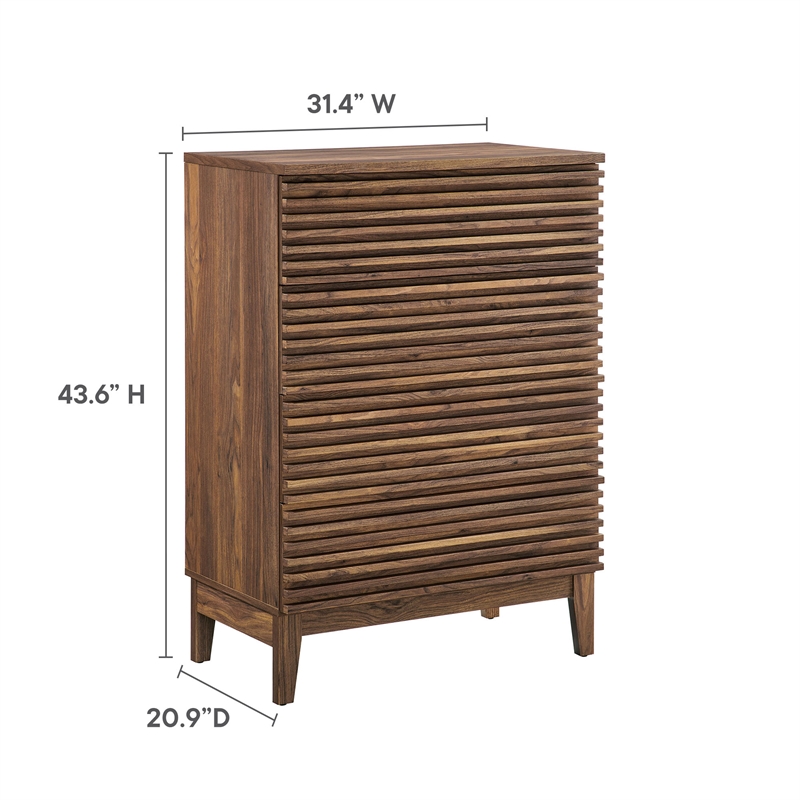 Pemberly Row Modern / Contemporary Wood Chest in Walnut Finish