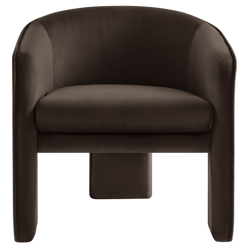 Pemberly Row Contemporary Accent Armchair in Chocolate Brown