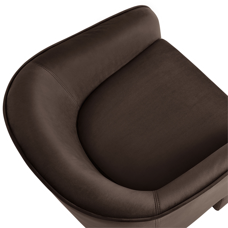 Pemberly Row Contemporary Accent Armchair in Chocolate Brown