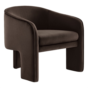 Pemberly Row Contemporary Accent Armchair in Chocolate Brown