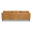 Pemberly Row Mid-Century Genuine Leather Left-Facing Power Inclining Sofa in Tan