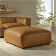 Pemberly Row Modern Upholstered Vegan Leather Ottoman in Camel