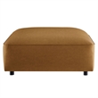 Pemberly Row Modern Upholstered Vegan Leather Ottoman in Camel