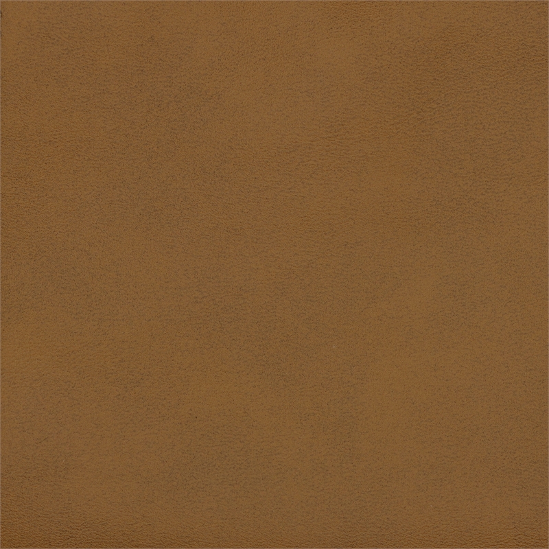 Pemberly Row Modern Upholstered Vegan Leather Ottoman in Camel