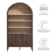 Pemberly Row Storage Display Cabinet Bookshelf in Dark Walnut