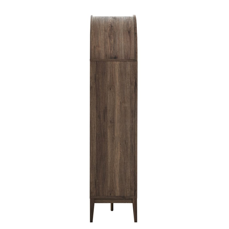 Pemberly Row Storage Display Cabinet Bookshelf in Dark Walnut