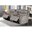 Pemberly Row Contemporary Fabric Power Console Loveseat in Gray