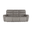 Pemberly Row Contemporary Fabric Power Reclining Sofa in Gray