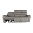 Pemberly Row Contemporary Fabric Power Reclining Sofa in Gray