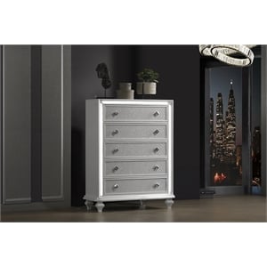 Pemberly Row Modern / Contemporary Wood 5-Drawer Chest in White