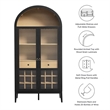 Pemberly Row Modern / Contemporary Arched Bar Cabinet in Black