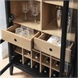 Pemberly Row Modern / Contemporary Arched Bar Cabinet in Black