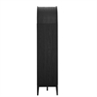 Pemberly Row Modern / Contemporary Arched Bar Cabinet in Black