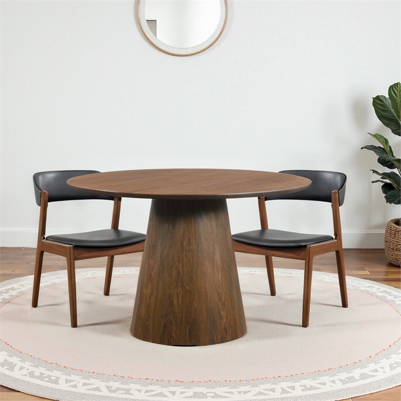 Pemberly Row Modern Solid Wood Round 35.4