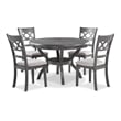 Pemberly Row 5-Piece Wood Dining Set with Table and Chair in Gray